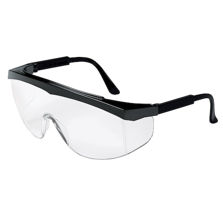 Mcr Safety SS1, Safety Glasses, Anti-Fog, Clear Lens, Black Frame, Half Frame, 12 PK SS110AF